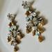 J. Crew Jewelry | J. Crew | Iridescent Gold Glitter + Crystal Chandelier Statement Earrings | Color: Gold/Silver | Size: Os