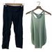 Nike Tops | 2 Piece Workout Lot Nike Mint Green Tank Top & Zella Crop Leggings Women's Xs | Color: Green | Size: Xs