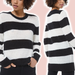 Michael Kors Sweaters | Michael Michael Kors Striped Alpaca Wool-Blend Sweater Sz Medium | Color: Black/White | Size: M