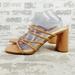 Nine West Shoes | New Nine West Getcha 3 Heeled Brown Leather Block Heel Summer Sandals F655 | Color: Brown/Tan | Size: 11