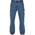 Bequeme Jeans URBAN CLASSICS "Herren Straight Leg Cargo Jeans" Gr. 30, Normalgrößen, blau (light blue washed) Herren Jeans