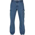 Bequeme Jeans URBAN CLASSICS "Urban Classics Herren Straight Leg Cargo Jeans" Gr. 30, Normalgrößen, blau (light blue washed) Herren Jeans