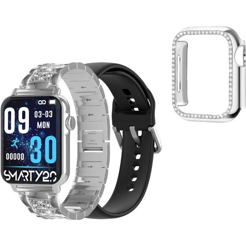 "Smartwatch SMARTY 2.0 ""SMARTY 2.0, SW035H02B"" Smartwatches silberfarben Fitness-Tracker"