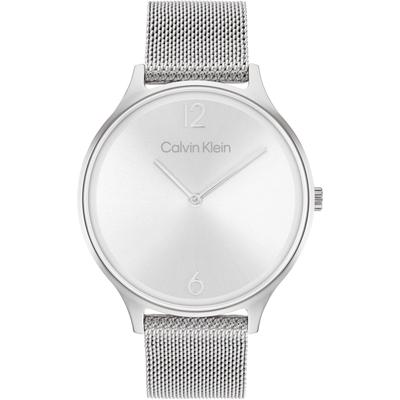 Quarzuhr CALVIN KLEIN "TIMELESS 2H", silber (silberfarben), Armbanduhren, Damen, Armbanduhr, Damenuhr, Mineralglas, Edelstahlarmband Image