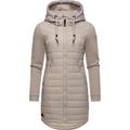 Steppmantel RAGWEAR "Lucinda Long", Damen, Gr. L (40), weiß (bone), Obermaterial: 100% Polyester, Obermaterial Ärmel: 100% Baumwolle, Futter: 100% Polyester, Wattierung: 100% Polyester, sportlich, figurumspielend Po-bedeckend, hoch geschlossener...