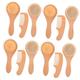 Angoily Hair Shampoo Brush 4 Sets Shower Loofah Toddler Gloves Infant Suit Silicone Cleaning Brush Bath Back Brush Newborn Bath Towel Face Scruber Dry Brush Accessories Man Body Wooden