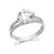 F.Hinds Womens 9ct White Gold Cubic Zirconia Ring