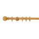 ABC Decor 28mm Wooden curtain pole set, Trade Pole Wood Pole Ball Finials (Antique Pine, 300 cm)