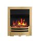FLAMEKO Verona 16’’ Fireplace Insert, 2000W Heater, Brass Trim with Spacer, Bauhaus Fret, 9 Colour Flame Effect, Remote Control
