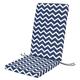 Waterproof High Back Chair Cushion With Ties 120x45x4cm | Indoors/Outdoors Patio Seat Pad Cushion For Garden Chairs, Loungers, Recliner, Relaxer | Water-Resistant Material |Zig Zag Dark Blue