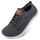 JOINFREE Men Training Shoes Breathable Non-Slip Walking Shoes Zero Drop Barefoot Shoes Dark Grey 10 Wide