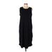 Lands' End Casual Dress - Midi Crew Neck Sleeveless: Black Dresses - Women's Size Large