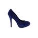 Steve Madden Heels: Pumps Stilleto Minimalist Blue Print Shoes - Women's Size 7 1/2 - Round Toe