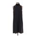 Athleta Casual Dress - Shift Turtleneck Sleeveless: Black Print Dresses - Women's Size Small