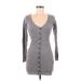 Forever 21 Casual Dress - Sweater Dress: Gray Marled Dresses - Women's Size Large