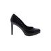 Nine West Heels: Pumps Stilleto Cocktail Party Black Solid Shoes - Women's Size 6 1/2 - Round Toe