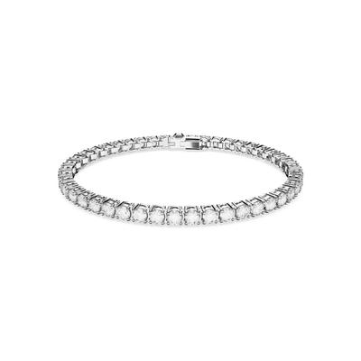 Armkette SWAROVSKI "Schmuck Geschenk Matrix Armband" Gr. L, silber (metallfarben, kristallweiß, kristallweiß), Armbänder, Damen, L, Metall, mit Swarovski Kristall Image