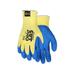MCR Safety Cut Pro 10 Gauge Kevlar Shell Cut Resistant Work Gloves Latex Coated Palm and Fingertips Blue/Yellow Small 9687S