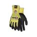 MCR Safety Cut Pro Ninja Wave Cut Resistant Work Gloves 10 Gauge Kevlar Shell Nitrile Wave Coated Palm and Fingertips Black/Yellow XX - Large