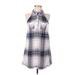 Olive and Oak Casual Dress: Gray Plaid Dresses - Women's Size Small