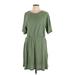 Old Navy Casual Dress - Mini Crew Neck Short sleeves: Green Print Dresses - Women's Size Large