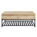 Delight Glass Brantley Coffee Table Wood/Metal in Brown | 18 H x 47 W x 24 D in | Wayfair HHLAA-LV00748