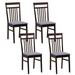 Winston Porter Ileyah Linen Slat Back Side Chair Dining Chair Wood/Upholstered/Fabric in Brown/Gray | 36 H x 16.001 W x 20 D in | Wayfair