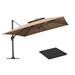 Purple Leaf 12' Square Cantilever Umbrella, Polyester in Brown | 108 H x 144 W x 144 D in | Wayfair WF04DHS12-KK-TB