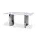 Wrought Studio™ Modern Matte Sintered Stone Dining Table w/ Stainless Steel Base Metal in Gray/White | 29.5 H x 78.7 W x 39.4 D in | Wayfair