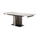 Ivy Bronx Kolie 78.74" Steel Pedestal Dining Table Metal in Black/Gray/White | 29.53 H x 78.74 W x 31.5 D in | Wayfair