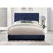 Red Barrel Studio® Abigail-Rose Panel Bed Wood & /Upholstered/Velvet in Blue/Brown | 50 H x 80 W x 86 D in | Wayfair