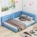 Red Barrel Studio® Jiar Platform Bed Upholstered/Linen in Blue | 27.6 H x 62.2 W x 84.3 D in | Wayfair A298E743714543519147C778289B1FDC