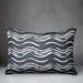 Wrought Studio™ Black Waves Outdoor Throw Pillow Polyester/Polyfill blend in Gray | 14 H x 20 W x 1.5 D in | Wayfair