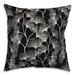 Winston Porter Raiens Floral Indoor/Outdoor Throw Pillow Polyester/Polyfill blend in Black | 18 H x 18 W x 1.5 D in | Wayfair