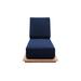 Willow Creek Designs Hermosa 78" Long Reclining Teak Single Chaise Sunbrella w/ Cushions Wood/ in Brown/White | 18 H x 27.5 W x 78 D in | Outdoor Furniture | Wayfair