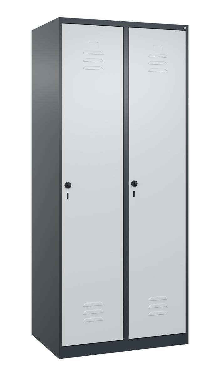 C+P Wäsche-Spind Classic PLUS, 2 Abteile, 1850x800x500mm, 7016/7035 Image