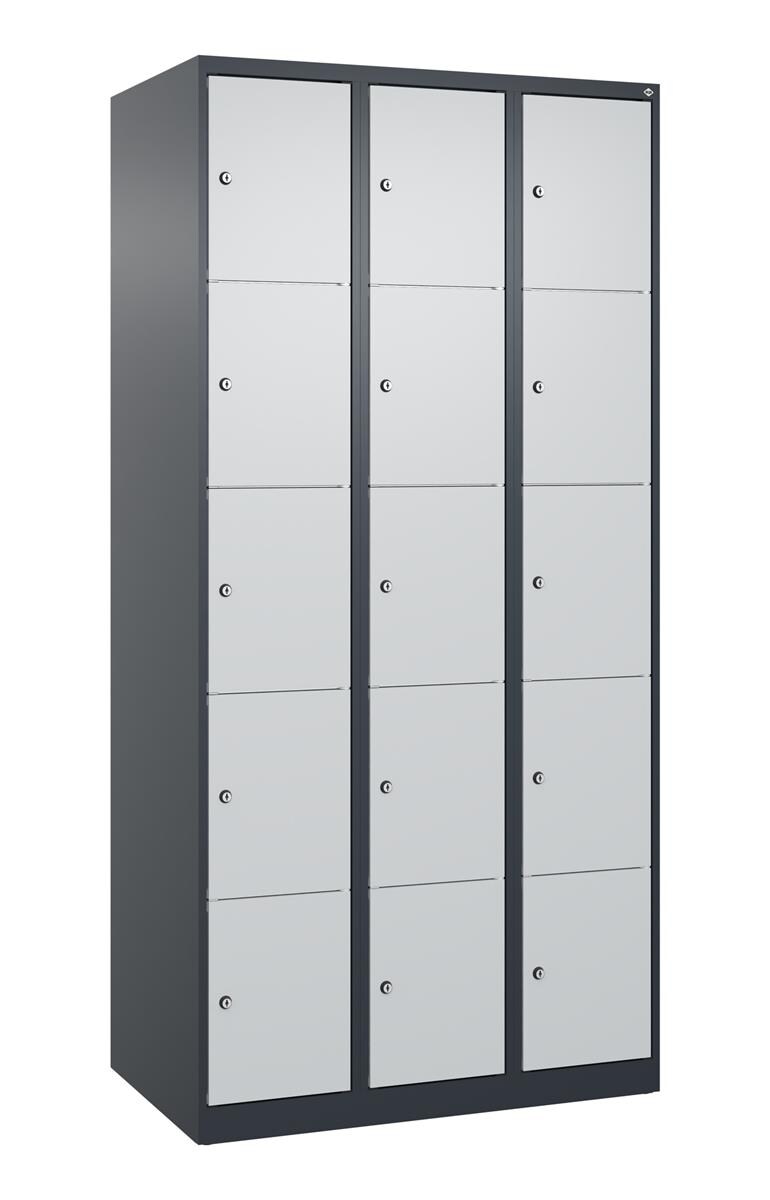 C+P Schließfachschrank Classic PLUS, 3 Abteile, 1850x900x500mm, 7016/7035 Image