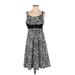 Isadora Collection Casual Dress - A-Line Scoop Neck Sleeveless: Black Print Dresses - Women's Size 4