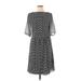 Ann Taylor Factory Casual Dress - A-Line: Black Polka Dots Dresses - Women's Size 6