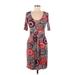 Envi Scoop Neck 3/4 sleeves: Casual Dress - Sheath Scoop Neck 3/4 sleeves: Burgundy Dresses - Women's Size Medium