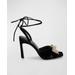 Gina Velvet Crystal Bow Ankle-wrap Sandals