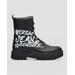 Syrius Graffiti Logo Leather Combat Boots