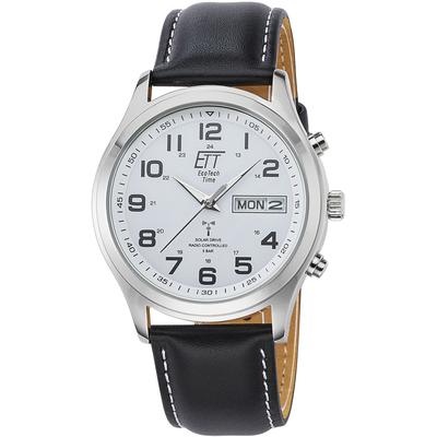 Funkuhr ETT "Gobi", schwarz, Armbanduhren, Herren, Armbanduhr, Herrenuhr, Datum, Solar, Lederarmband Image
