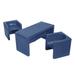 ECR4Kids Tri-Me Table and Cube Chair Set Multipurpose Furniture Navy 3-Piece