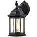 Nuvo Lighting Hopkins Outdoor Small Wall Light Matte Black Finish Clear Glass