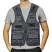 Fauean Men s Outerwear Vests Mens Pofessional Emergency Field Fishing Multi Pocket Vest Grey Size 3XL