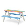 Outdoor Kids Picnic Table & Bench Set Cedar Wood Rainbow Color