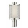 1 Light Outdoor Post Top Lantern in Contemporary Style 7 inches Wide By 15 inches High-Brushed Nickel Finish Bailey Street Home 218-Bel-4188678