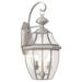 2 Light Outdoor Wall Lantern in Traditional Style 10.5 inches Wide By 20.25 inches High-Brushed Nickel Finish Bailey Street Home 218-Bel-731696
