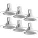 [6-Pack] XiKe 5 White Baffle Metal Trim for Recessed Can Light (Replaces Halo 5001P) - Compatible with LED Incandescent CFL Halogen Bulbs (White (6-Pack))